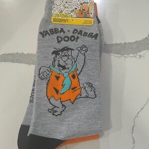Warner Bros. Flintstones Yabba Dabba Doo Gray and Black Socks